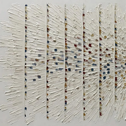 CHROMA PULSE: Textured Wabi Sabi Abstract Painting | rectangular format, hand-painted canvas edge