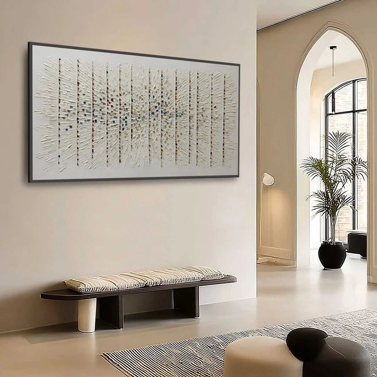 CHROMA PULSE: Textured Wabi Sabi Abstract Painting | Abstract mood, soft natural light studio shot