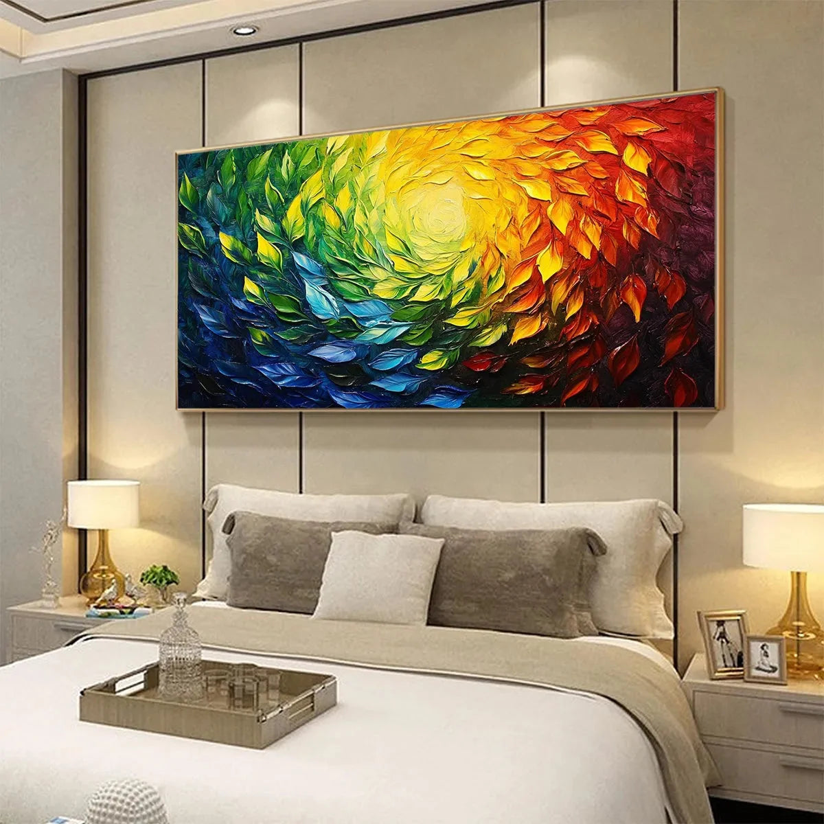 CHROMA SPIN: Impasto Abstract Oil Painting in Vibrant Rainbow Colors | rolled canvas, ready for custom framing