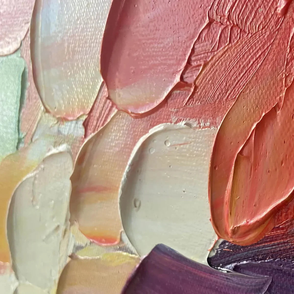 CHROMA WAVE: Textured Abstract Rainbow Oil Painting | rectangular format, hand-painted canvas edge