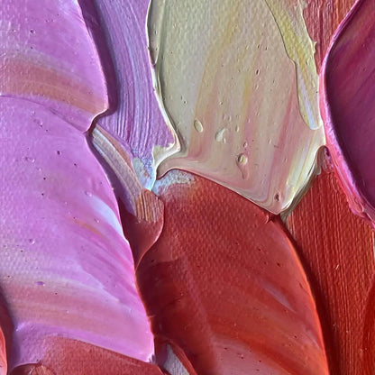 CHROMA WAVE: Textured Abstract Rainbow Oil Painting | rolled canvas, ready for custom framing