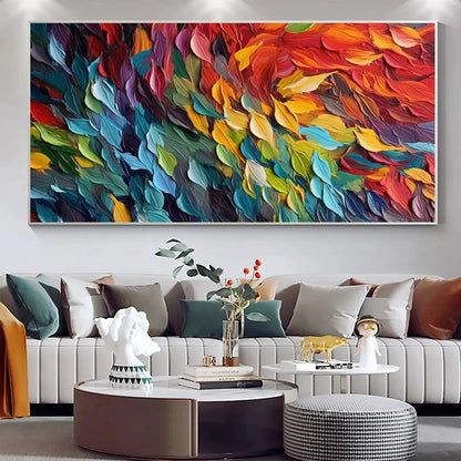 CHROMA WHISPERS: Colorful Abstract Impasto Oil Painting | impasto closeup, raised brushwork detail