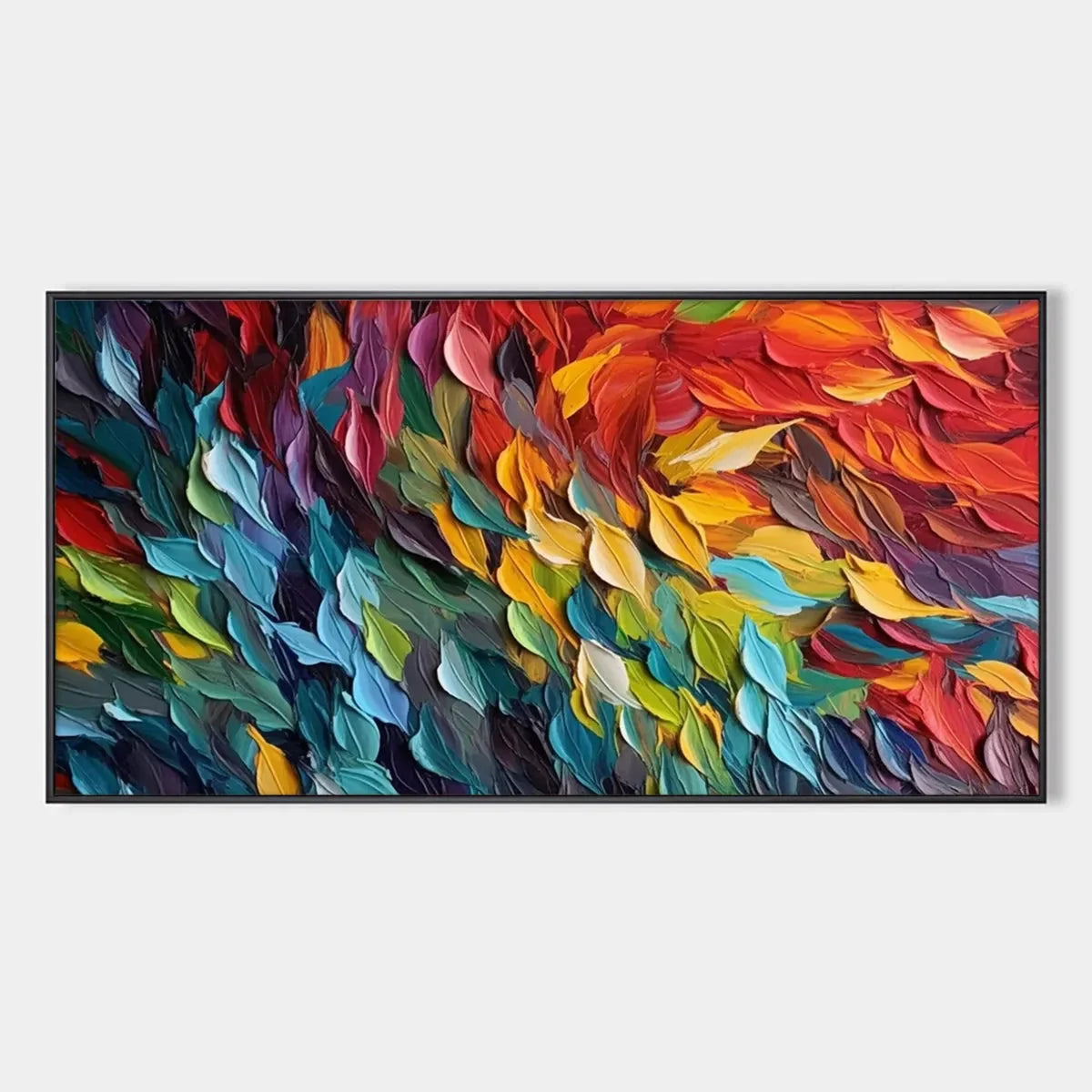 CHROMA WHISPERS: Colorful Abstract Impasto Oil Painting | hanging in living room, impasto wall art