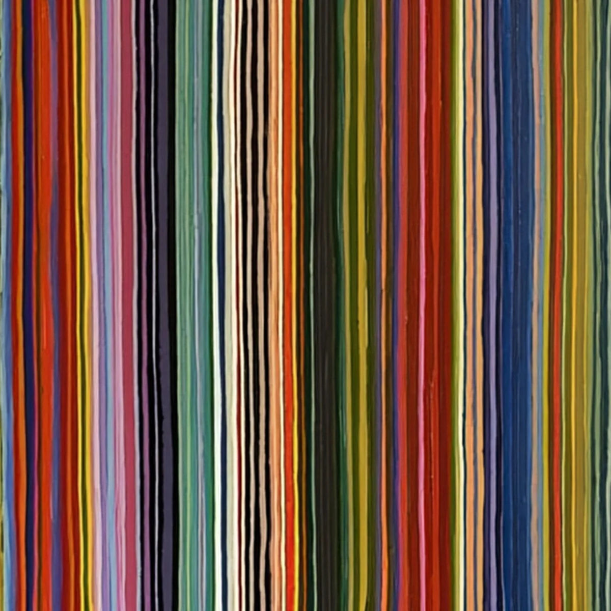 CHROMATIC CASCADE: Colorful Vertical Abstract Painting with Flowing Lines | rectangular format, hand-painted canvas edge