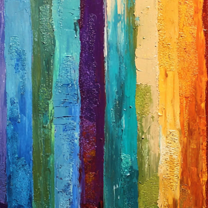 CHROMATIC CASCADE: Large Colorful Abstract Impasto Oil Painting | rolled canvas, ready for custom framing