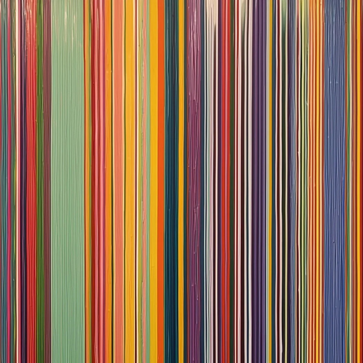 CHROMATIC CASCADE: Vibrant Textured Vertical Abstract Color Painting | rectangular format, hand-painted canvas edge