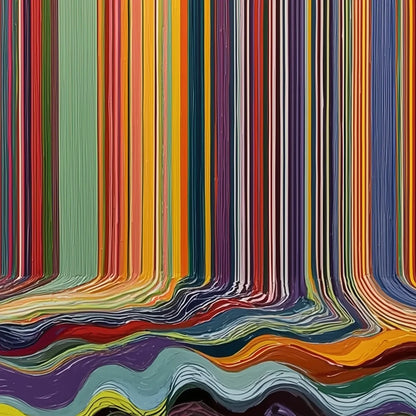 CHROMATIC CASCADE: Vibrant Textured Vertical Abstract Color Painting | rolled canvas, ready for custom framing