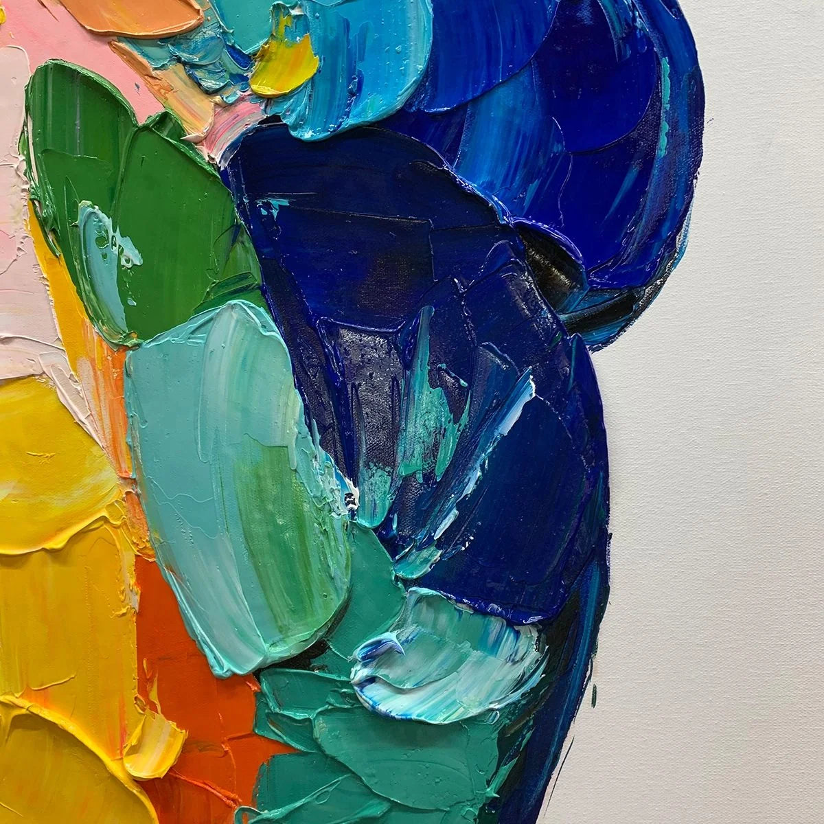 CHROMATIC FIGURE: Textured Impasto Abstract Figure | rolled canvas, ready for custom framing
