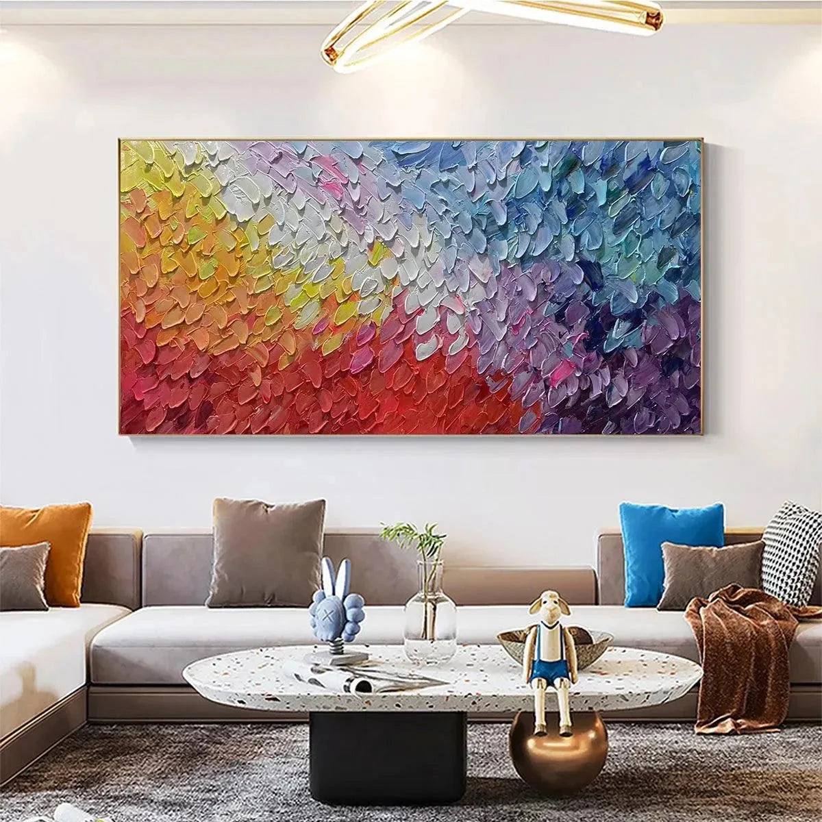 CHROMATIC FLOW: Colorful Abstract Painting, Textured | textured closeup, raised brushwork detail