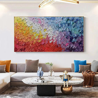 CHROMATIC FLOW: Colorful Abstract Painting, Textured | textured closeup, raised brushwork detail