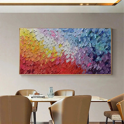 CHROMATIC FLOW: Colorful Abstract Painting, Textured | rolled canvas, ready for custom framing