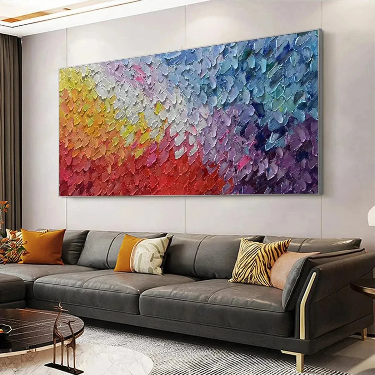 CHROMATIC FLOW: Colorful Abstract Painting, Textured | textured mood, soft natural light studio shot
