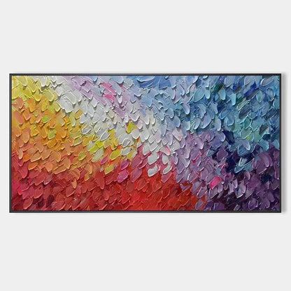 CHROMATIC FLOW: Colorful Abstract Painting, Textured | hanging in living room, textured wall art