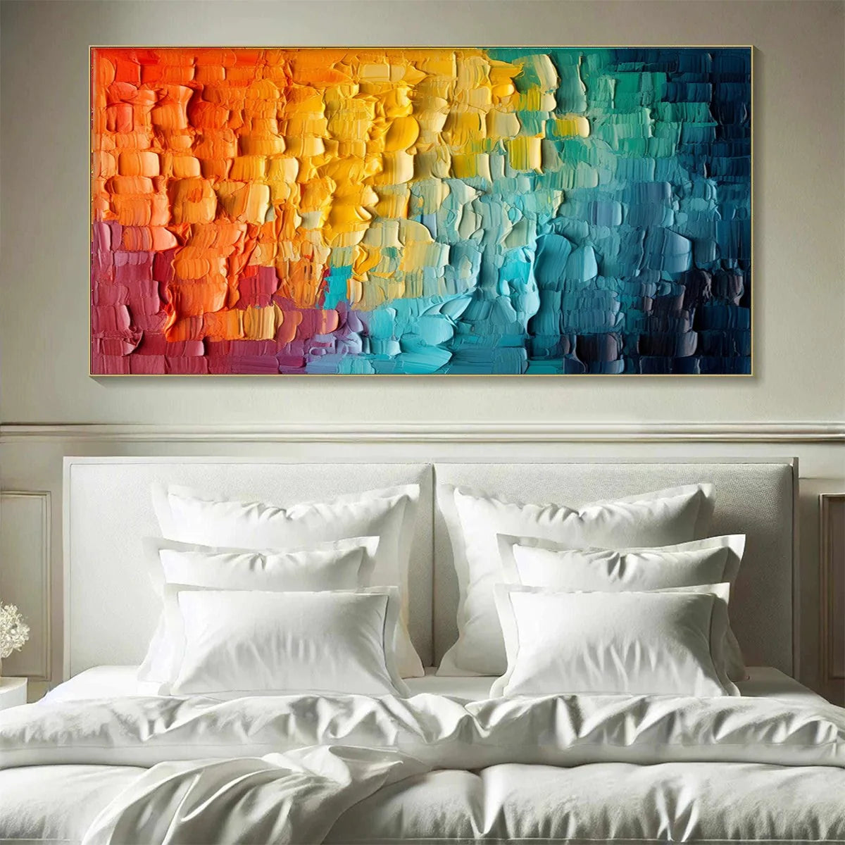 CHROMATIC FLOW: Textured Impasto Abstract Oil Painting | textured impasto closeup, raised brushwork detail