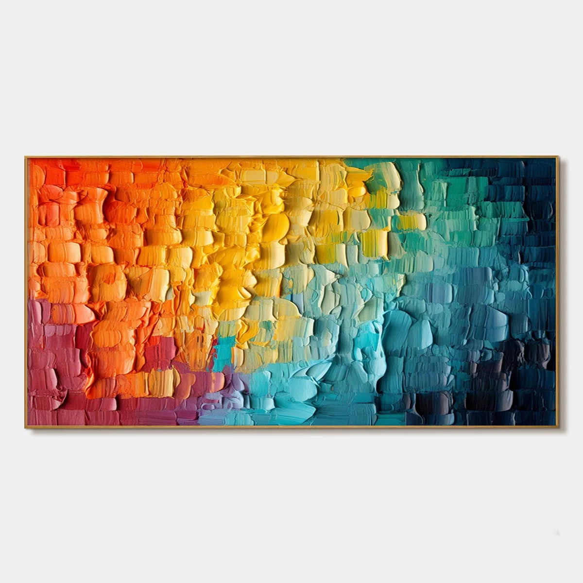 CHROMATIC FLOW: Textured Impasto Abstract Oil Painting | hanging in living room, textured impasto wall art