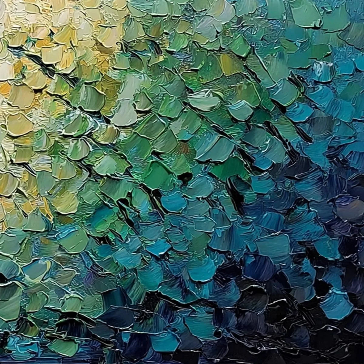 CHROMATIC HORIZON: Large Textured Abstract Impasto Oil Painting | rolled canvas, ready for custom framing