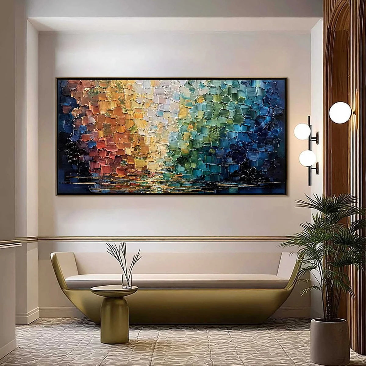 CHROMATIC REFLECTIONS: Heavy Texture Abstract Palette Knife Oil Painting | Abstract closeup, raised brushwork detail