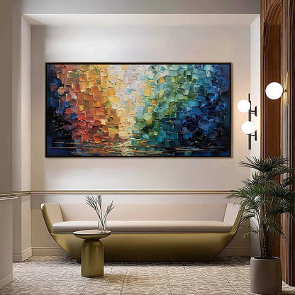 CHROMATIC REFLECTIONS: Heavy Texture Abstract Palette Knife Oil Painting | Abstract closeup, raised brushwork detail