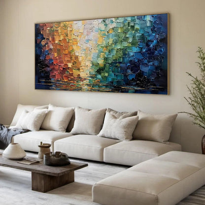 CHROMATIC REFLECTIONS: Heavy Texture Abstract Palette Knife Oil Painting | beige palette, original Hand-painted on premium stretched canvas using artist-grade oils; rich layered surface combines sm...
