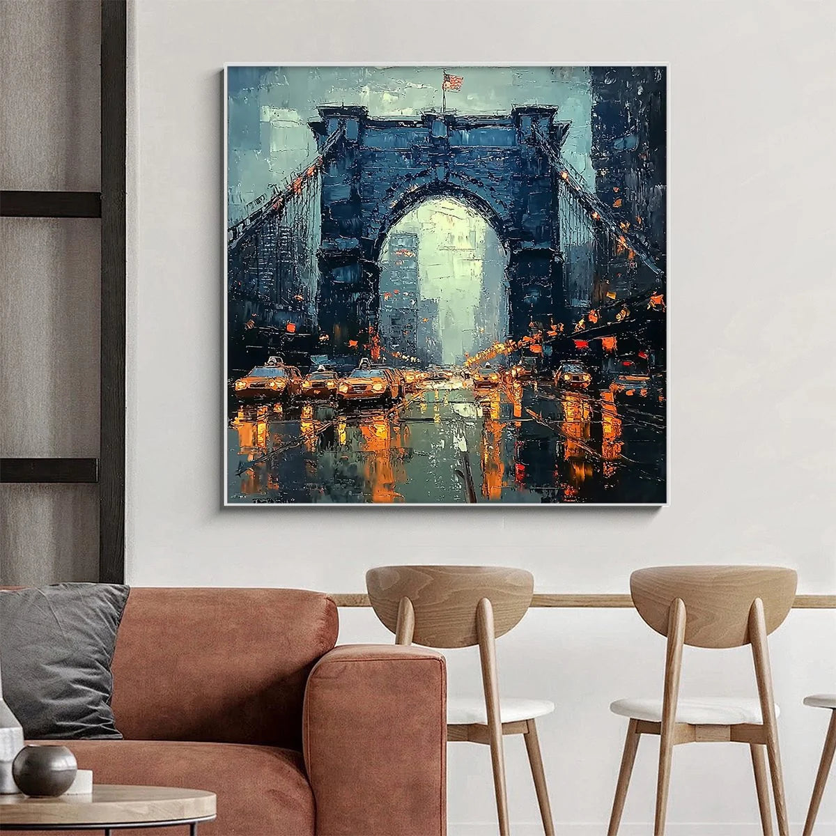 CITY LIGHTS: Impressionistic Cityscape Oil Painting | impressionistic closeup, raised brushwork detail