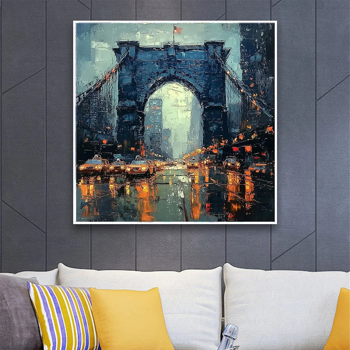 CITY LIGHTS: Impressionistic Cityscape Oil Painting | impressionistic mood, soft natural light studio shot