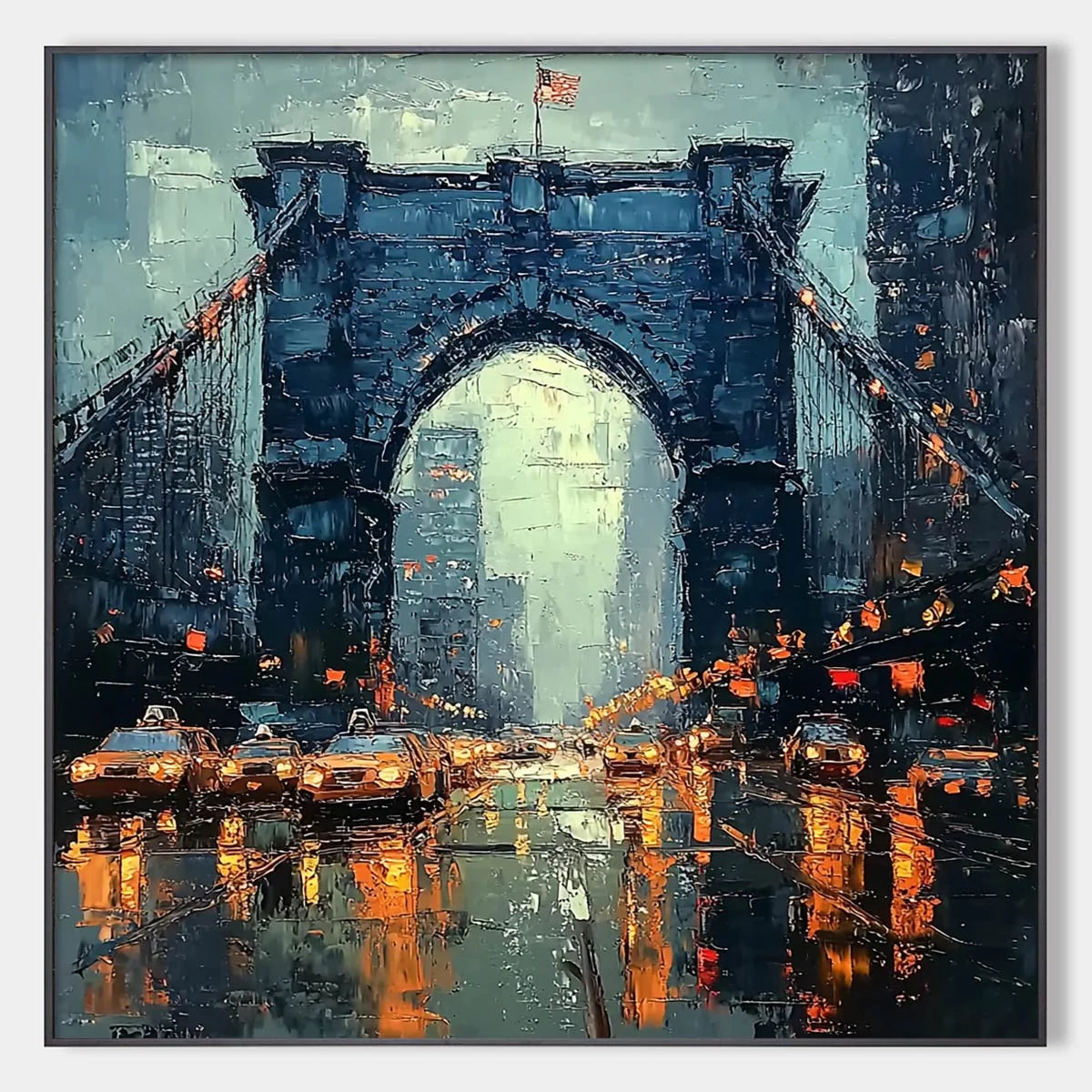 CITY LIGHTS: Impressionistic Cityscape Oil Painting | hanging in living room, impressionistic wall art