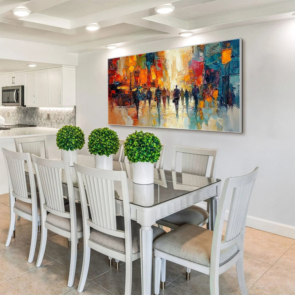 CITY LIGHTS: Textured Impasto Cityscape Oil Painting | textured impasto mood, soft natural light studio shot
