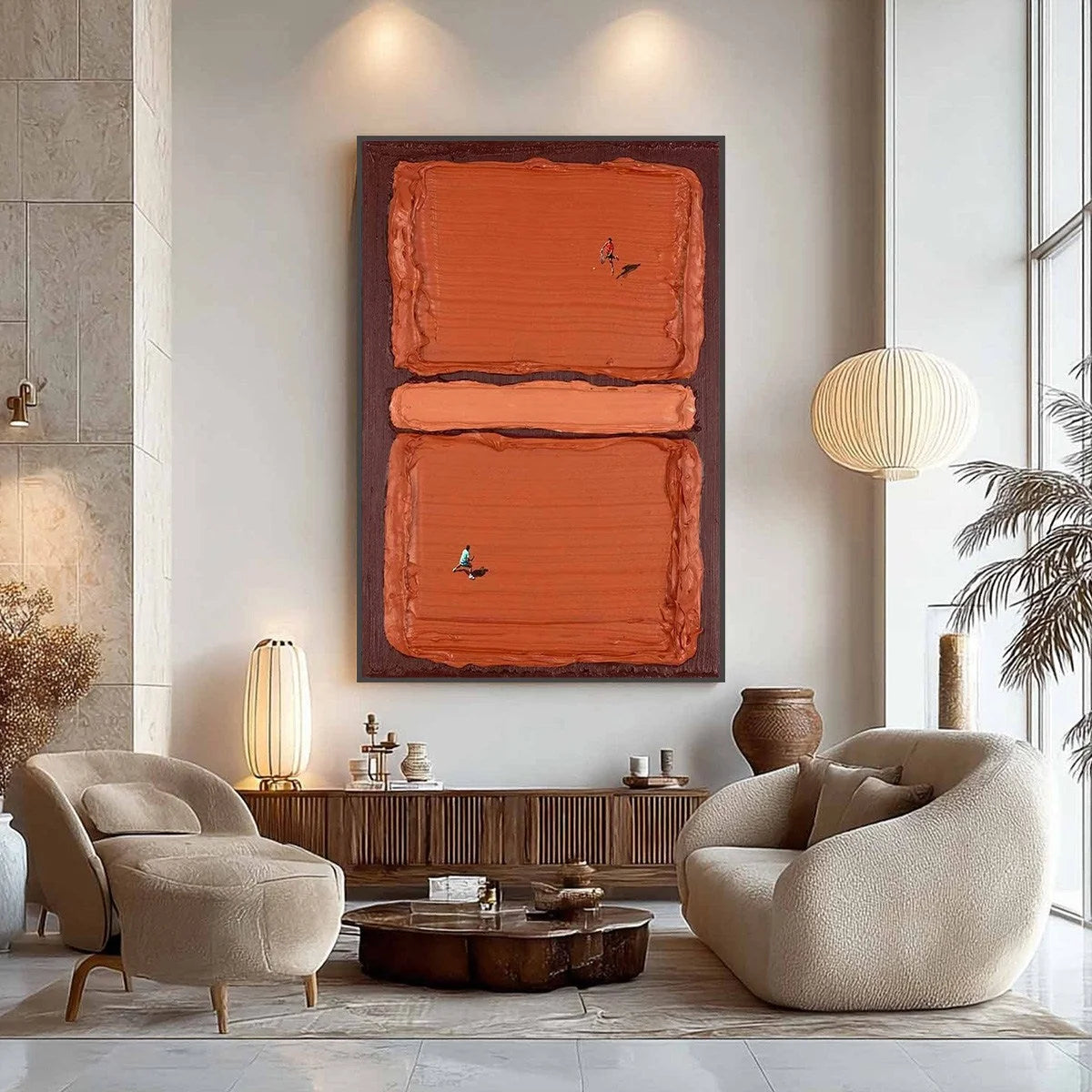 CLAY COURT: Textured Minimalist Tennis Match Oil Painting | minimalist closeup, raised brushwork detail