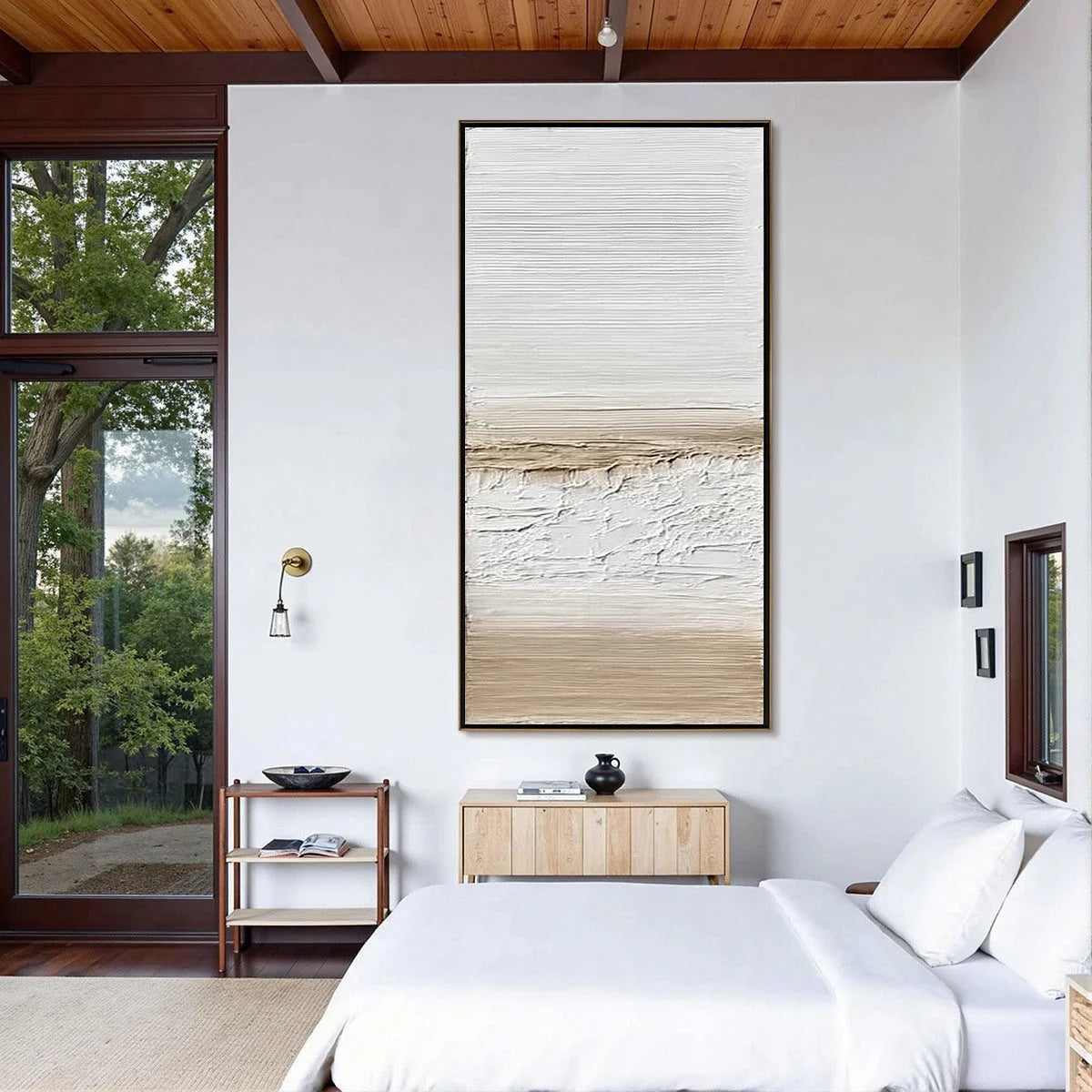 COASTAL CALM: Textured Minimalist Wabi Sabi Landscape | rolled canvas, ready for custom framing
