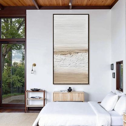 COASTAL CALM: Textured Minimalist Wabi Sabi Landscape | rolled canvas, ready for custom framing
