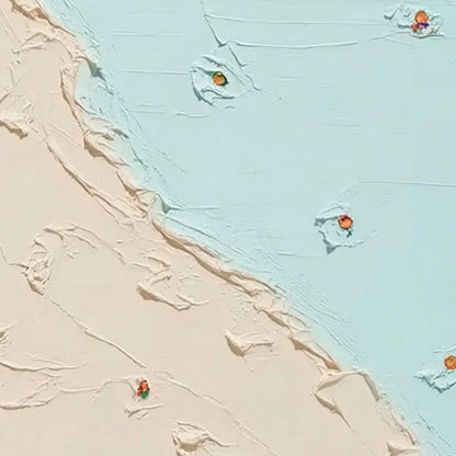 COASTAL DAYDREAM: Textured Minimalist Abstract Beach Painting | rectangular format, hand-painted canvas edge