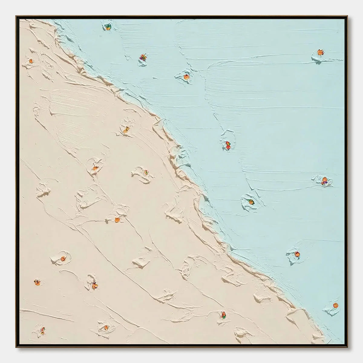 COASTAL DAYDREAM: Textured Minimalist Abstract Beach Painting | hanging in COASTAL DAYDREAM: Textured Minimalist Abstract Beach Painting featuring layered textured brushwork in refined tones; minim...