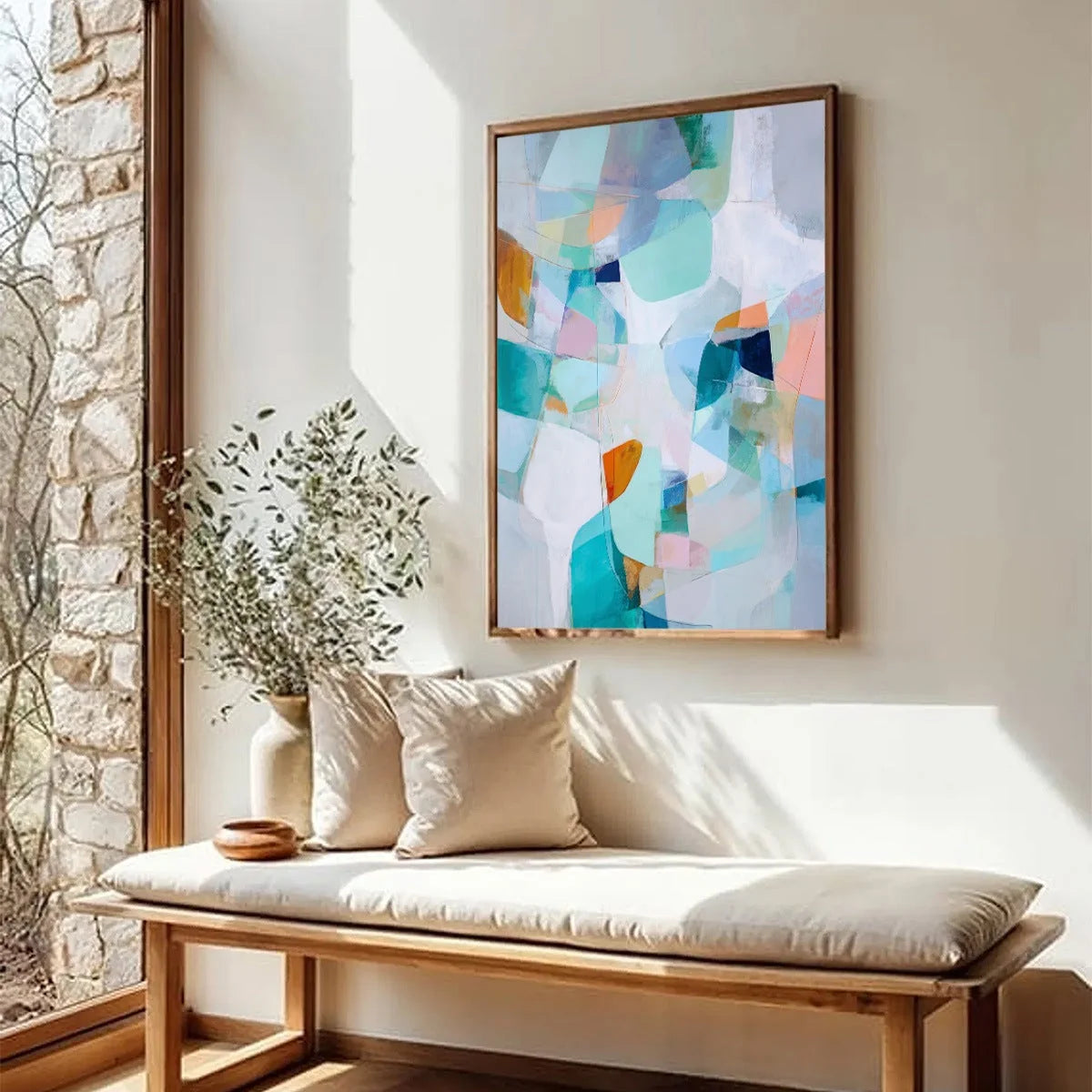 COASTAL DRIFT: Colorful Abstract Vertical Composition Art | Abstract mood, soft natural light studio shot
