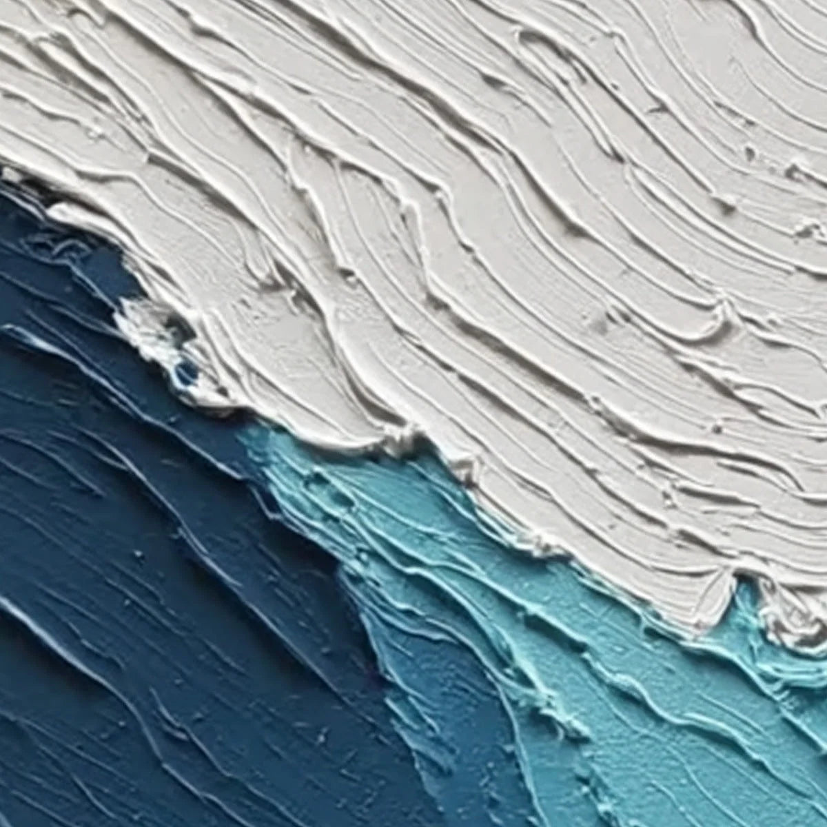 COASTAL DRIFT: Textured Abstract Ocean Wave Painting Set | rectangular format, hand-painted canvas edge