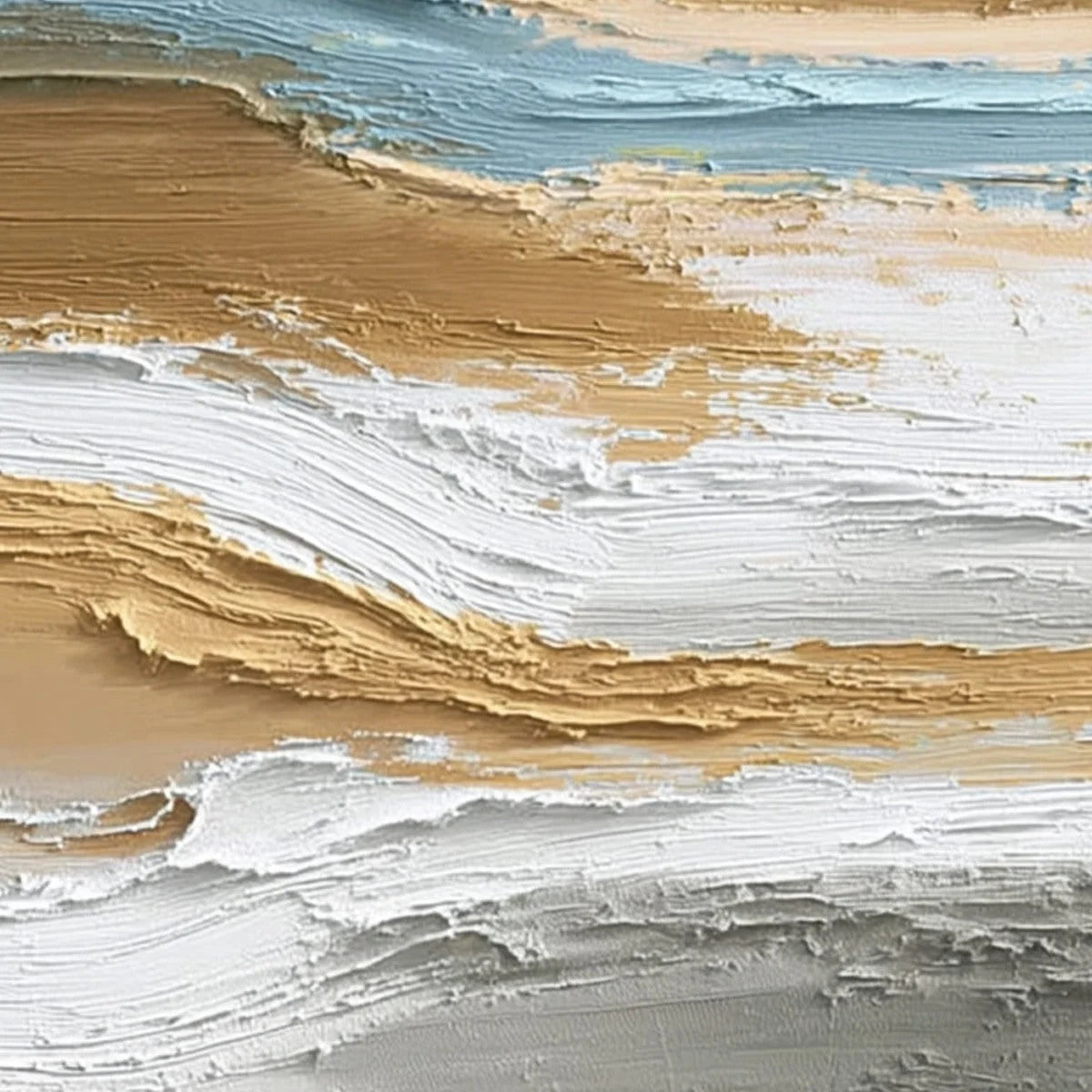 COASTAL DRIFT: Vertical Textured Abstract Coastal Landscape Painting | rolled canvas, ready for custom framing