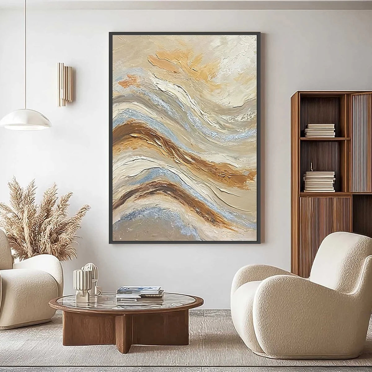 COASTAL DRIFT: Wabi Sabi Inspired Textured Abstract Oil Painting | Abstract closeup, raised brushwork detail