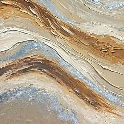 COASTAL DRIFT: Wabi Sabi Inspired Textured Abstract Oil Painting | rolled canvas, ready for custom framing