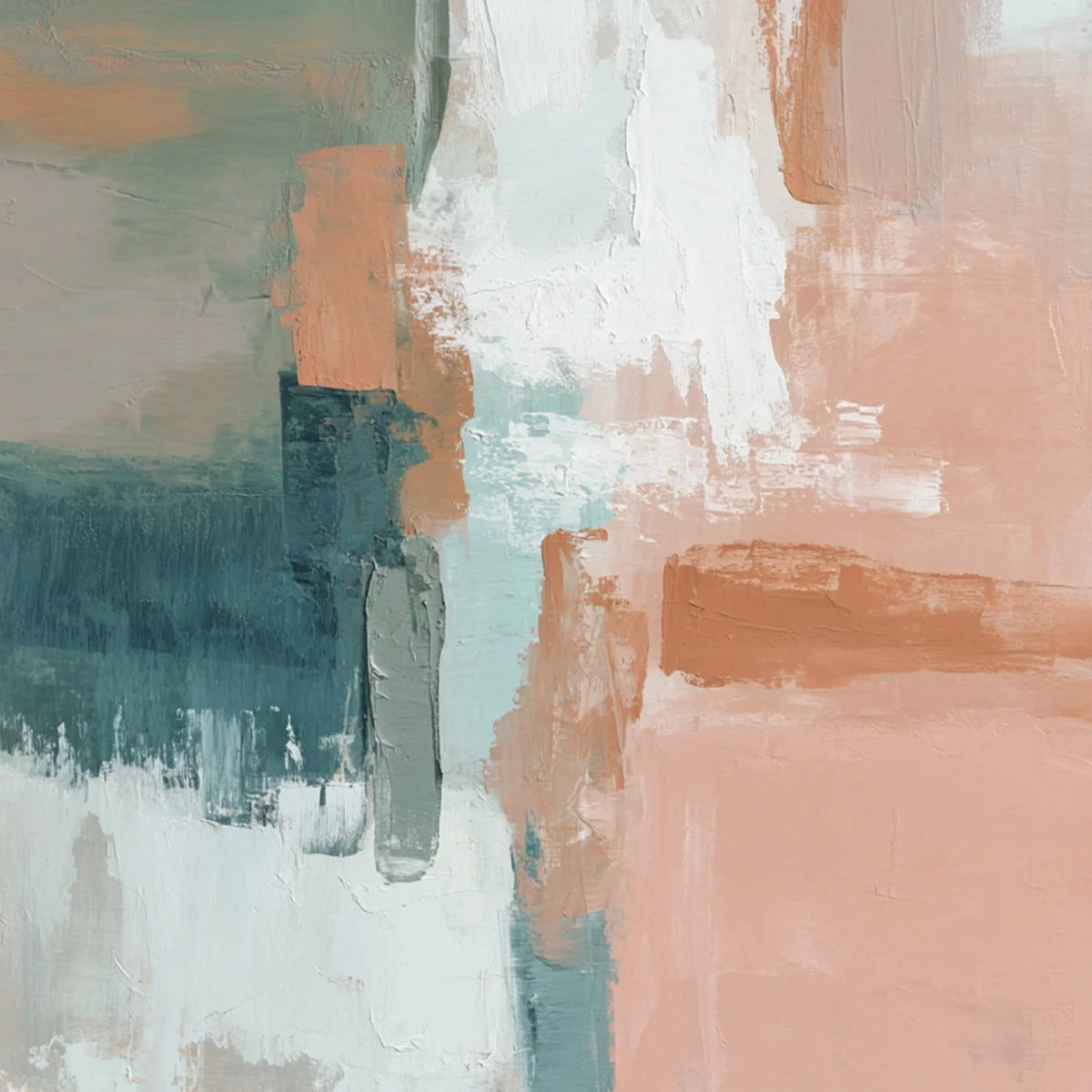 COASTAL ECHOES: Muted Tones Abstract Landscape Painting | rectangular format, hand-painted canvas edge
