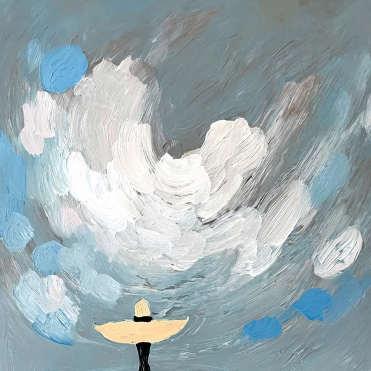COASTAL REVERIE: Expressive Figurative Beach Landscape Painting | rolled canvas, ready for custom framing