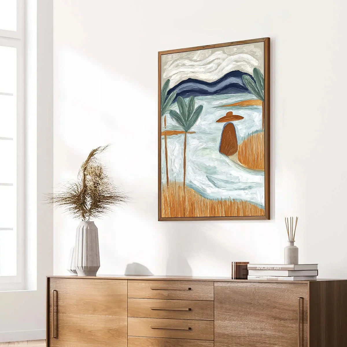 Coastal Reverie Textured Seascape Abstract Painting on Canvas | beige palette, original Hand-painted on premium stretched canvas using artist-grade oils; rich layered surface combines smooth gradie...