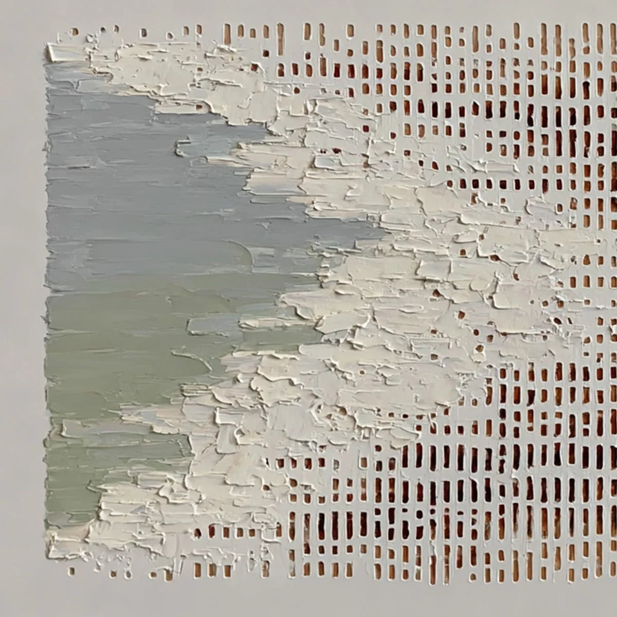COASTAL RHYTHM: Textured Wabi Sabi Abstract Horizontal Wall Art | rectangular format, hand-painted canvas edge