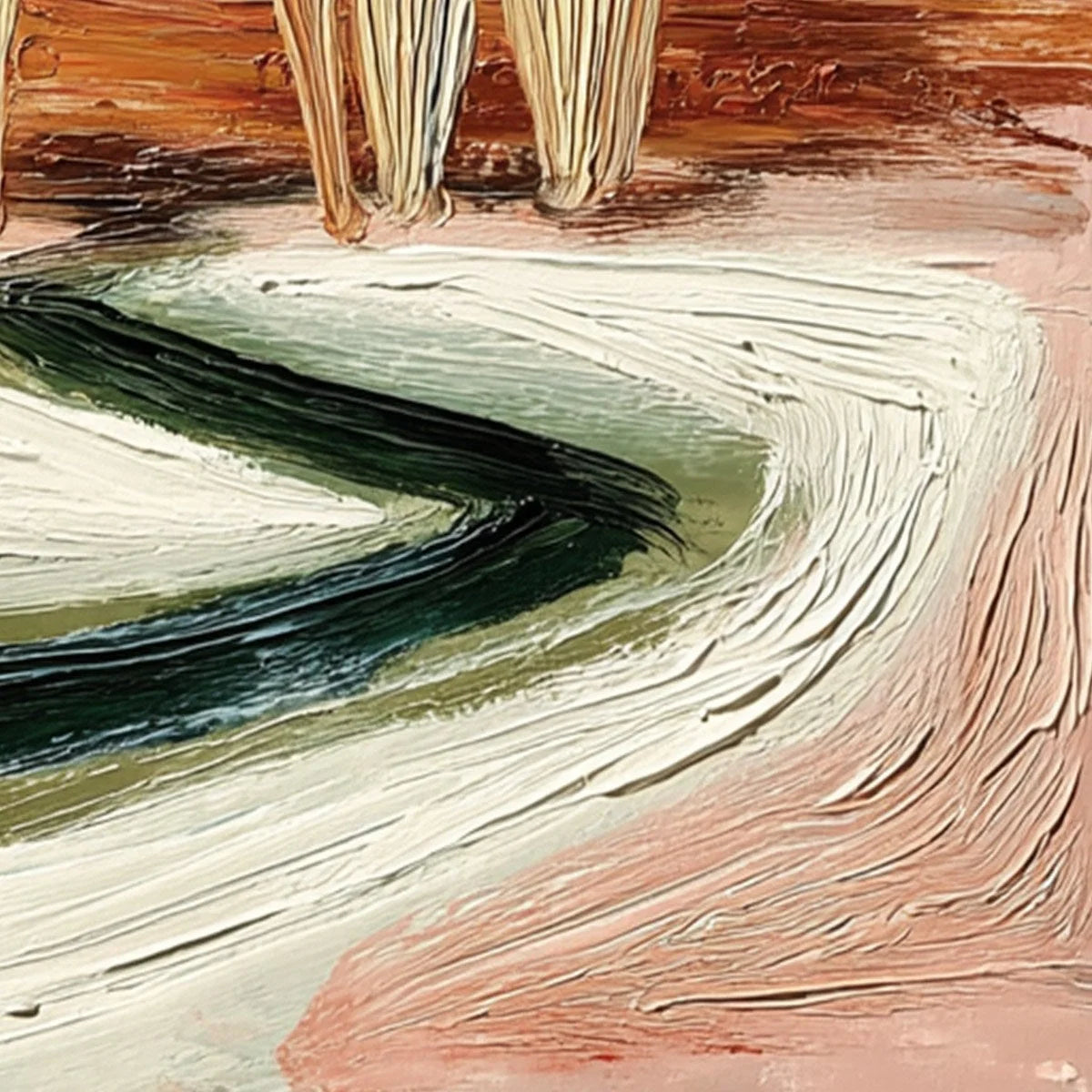 Coastal Sentinels | Textured Abstract Landscape Oil Painting | rolled canvas, ready for custom framing