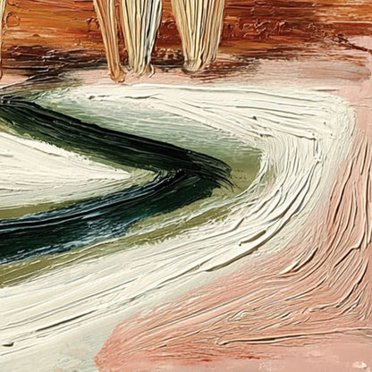 Coastal Sentinels | Textured Abstract Landscape Oil Painting | rolled canvas, ready for custom framing