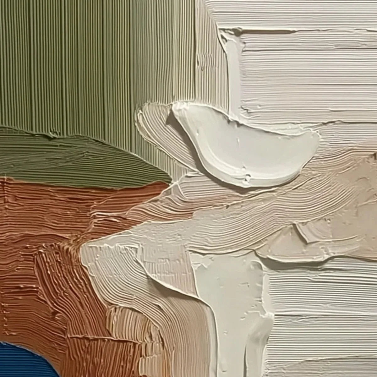 COASTAL STRATA: Textured Wabi Sabi Abstract Seascape Painting | rectangular format, hand-painted canvas edge