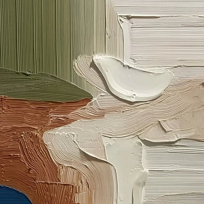 COASTAL STRATA: Textured Wabi Sabi Abstract Seascape Painting | rectangular format, hand-painted canvas edge
