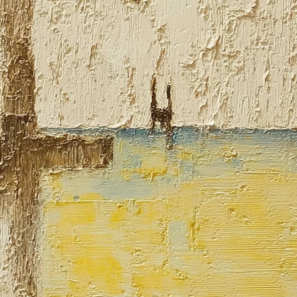 COASTAL VESPERS: Textured Wabi Sabi Abstract Beach Painting | rectangular format, hand-painted canvas edge