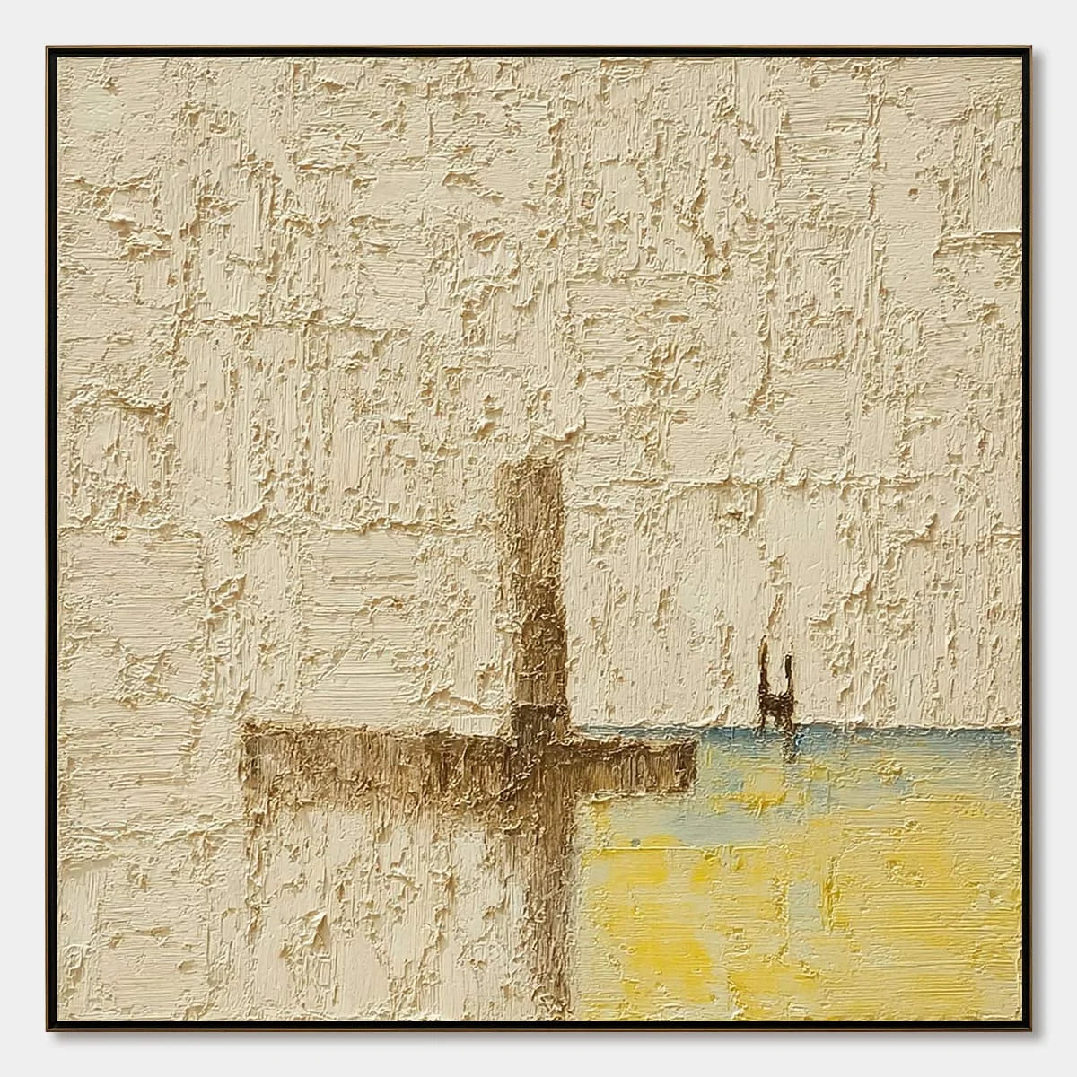 COASTAL VESPERS: Textured Wabi Sabi Abstract Beach Painting | hanging in living room, wabi sabi wall art
