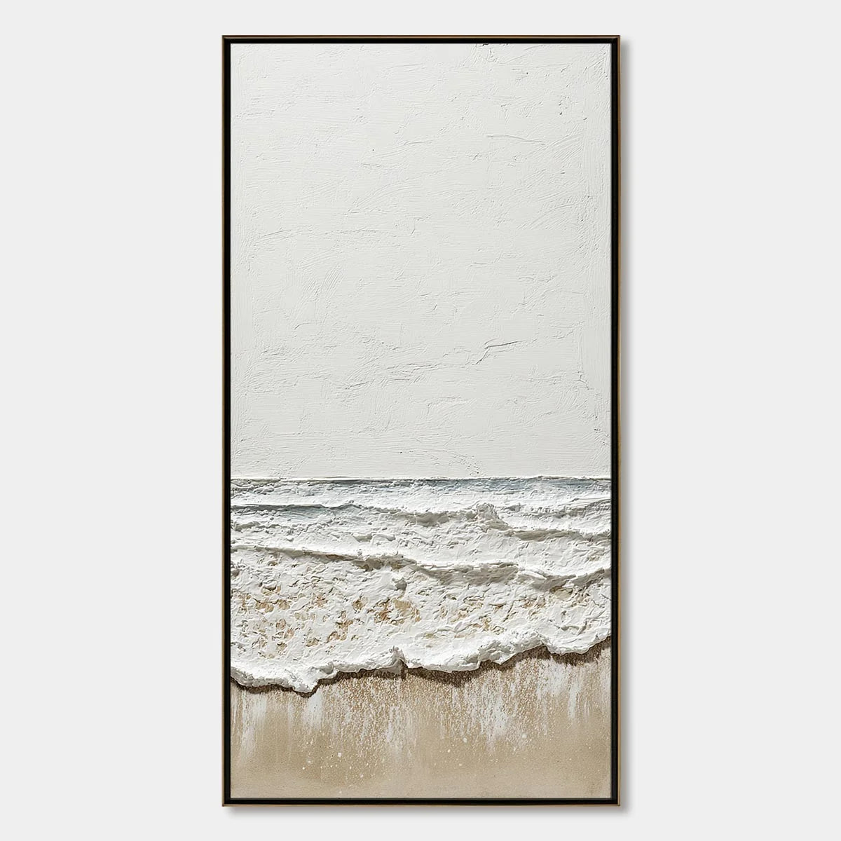 COASTAL WHISPER: Textured Minimalist Wabi Sabi Beach | hanging in living room, minimalist wabi sabi wall art