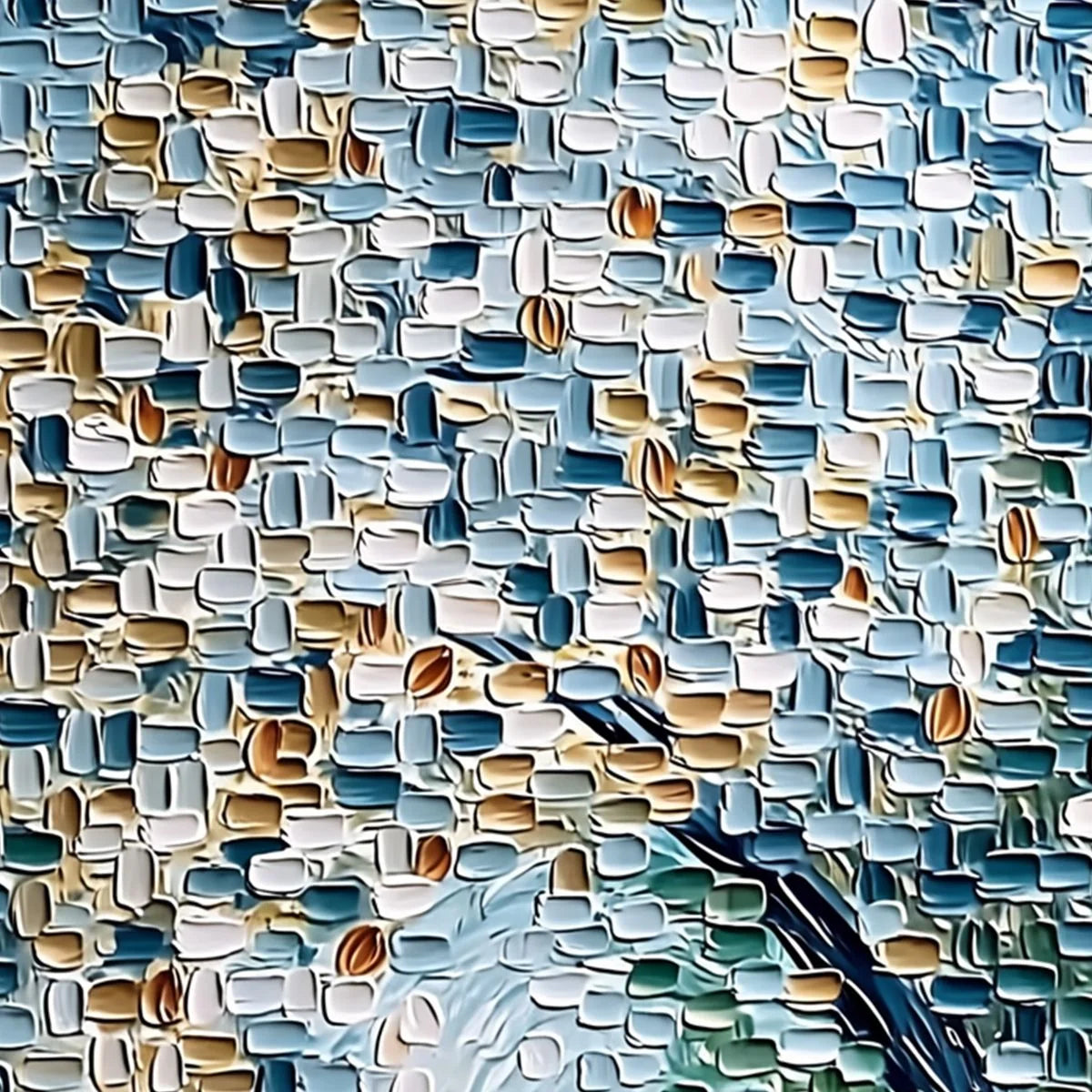COBBLESTONE BLOSSOM: Heavily Textured Abstract Tree Painting | rectangular format, hand-painted canvas edge