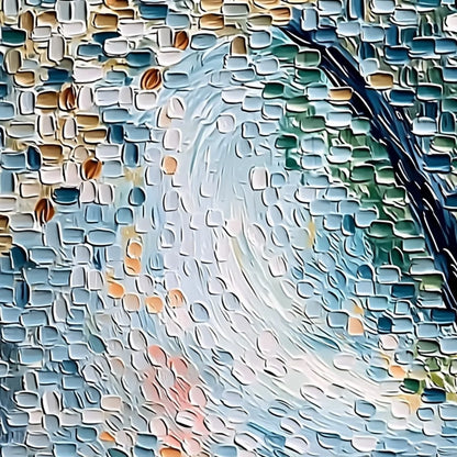 COBBLESTONE BLOSSOM: Heavily Textured Abstract Tree Painting | rolled canvas, ready for custom framing